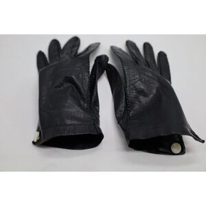 All leather Vintage Women's button Driving Gloves